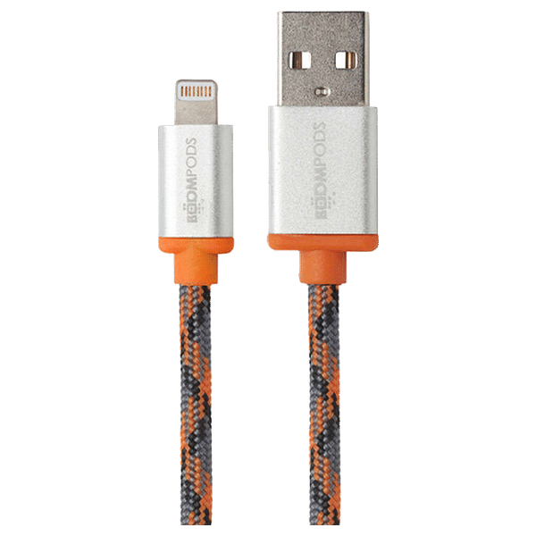 Boompods Retro 1 Meter USB (Type-A) to Lightning Data Transfer & Power/Charging USB Cable (For iPhones/iPads/iPods, BP-RC1M-ORG, Orange)_1