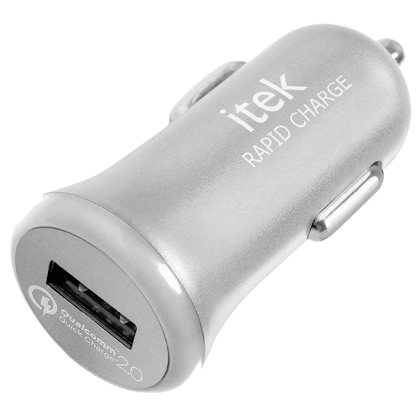 itek CCH003_SL Single USB Port Car Charging Adapter (Rapid Charge Technology, Silver)_1