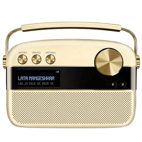 SAREGAMA Carvaan 10W Portable Bluetooth Speaker (5000 Pre Loaded Songs, Stereo Channel, Champagne Gold)_1