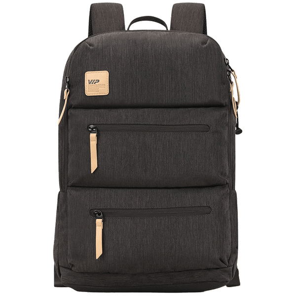 VIP Ride 01 19 Litres Polyester Casual Backpack (3 Front Pockets, BPRID01GRY, Grey)_1