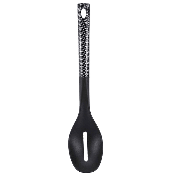 Bergner Carbon TT Nylon Slotted Spoon (Heat-Resistant Head, Black)_1