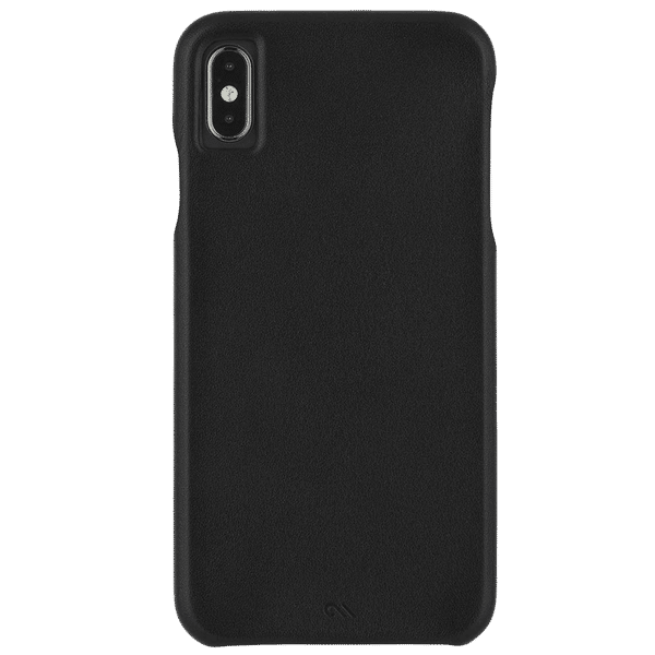 Case-Mate Barely There PU Leather Back Cover for Apple iPhone XS Max (Brushed Microfiber Interior, Black)_1