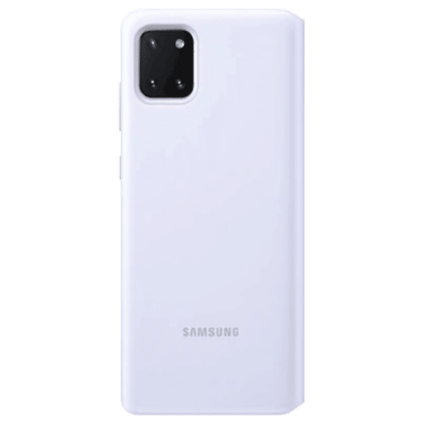 SAMSUNG Carbon Fiber Flip Cover for Galaxy Note 10 Lite (Camera Protection, White)_1