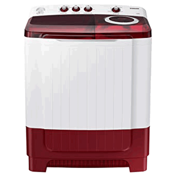 SAMSUNG 8.5 kg 5 Star Semi Automatic Washing Machine with Magic Filter (WT85R4200RR/TL, Red)_1
