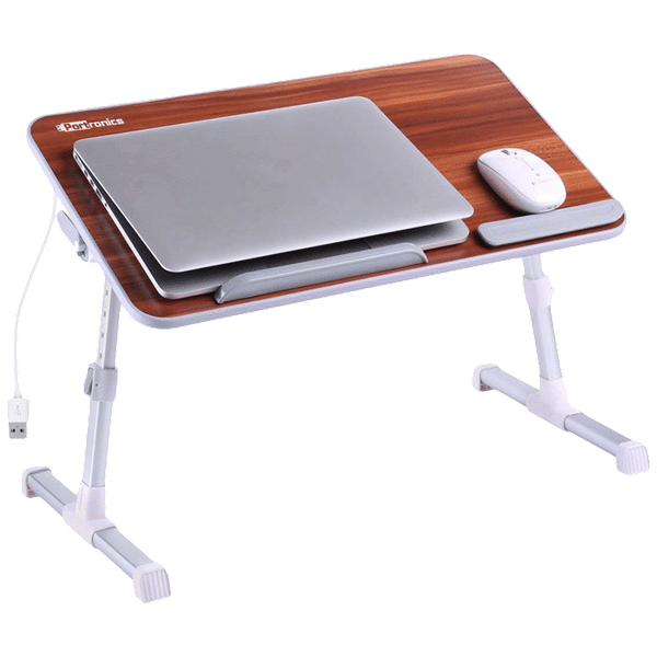 PORTRONICS My Buddy Plus Portable Laptop Stand (USB 2.0 Connector, POR-895, Brown)_1