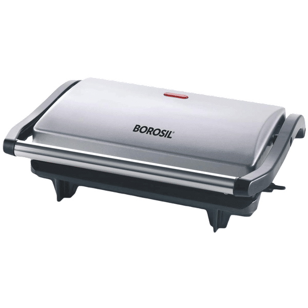 BOROSIL Prime 700 Watts 2 Slice Grill Sandwich Maker with Automatic Temperature Control (Silver)_1