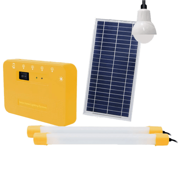Agni Solar Home Lighting Kit 5 8 Watts Solar LED Bulb & Tube Light (Poly Crystalline Solar Panel, AG-501, Yellow)_1