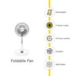 sun king Foldable Silent and Portable 20.32cm Sweep 3 Blade Pedestal Fan (Brushless DC Motor, SK-723, White)_4