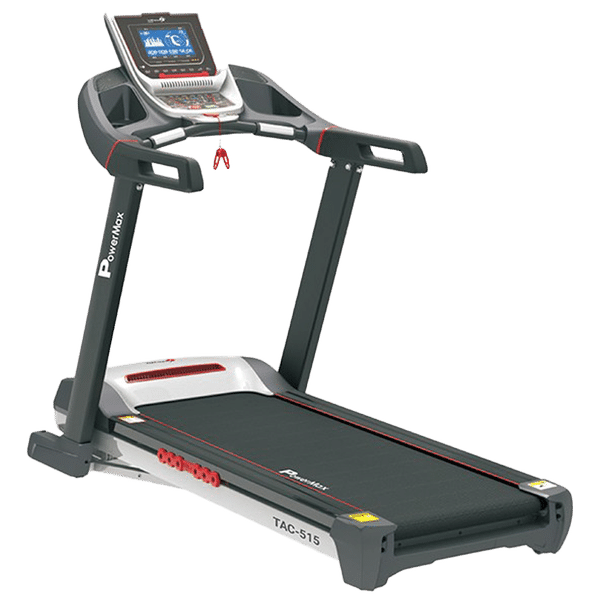 PowerMax MaxTrek 6 HP Foldable Motorized Treadmill (Hydraulic Softdrop System, TAC-515, Red/Black)_1