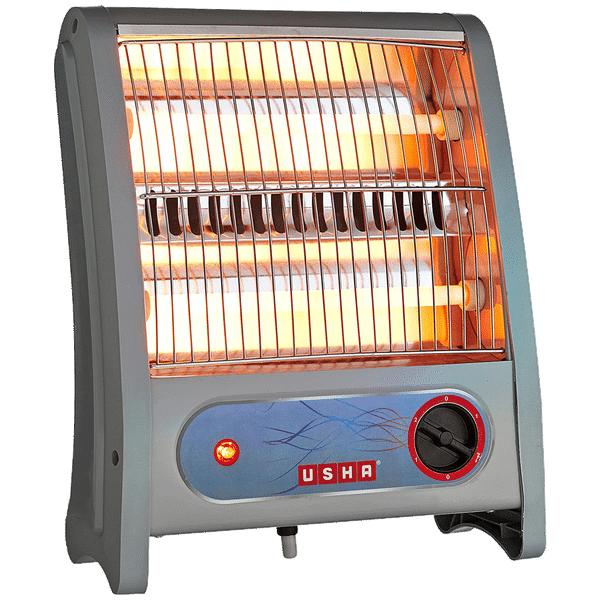 USHA 800 Watts Quartz Glass Tube Room Heater (Safety Tip Over Protection, QH 3002, Silver)_1