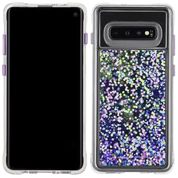 Case-Mate Waterfall Glitter Polycarbonate Back Cover for Samsung Galaxy S10 (Drop Protection, Purple Glow)_1