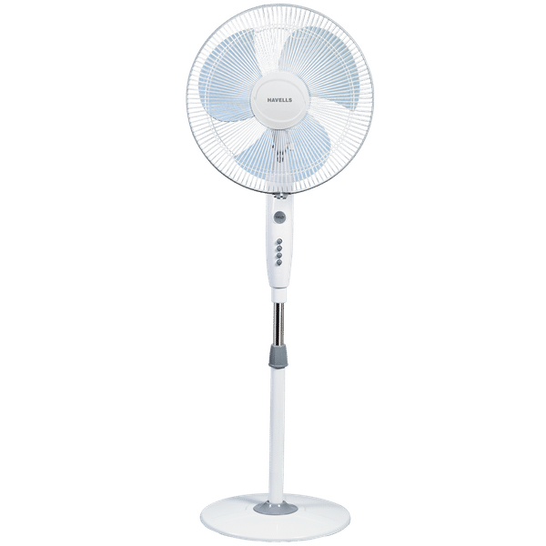HAVELLS Trendy 40cm Sweep 3 Blade Pedestal Fan (Double Ball Bearing, FHSTRNSGRY16, Grey)_1