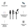 BOOMPODS BP-DOUCBL Type A to Micro USB, Lightning 3.2 Feet (1M) 2-in1 Cable (Braided Design, Black)_3