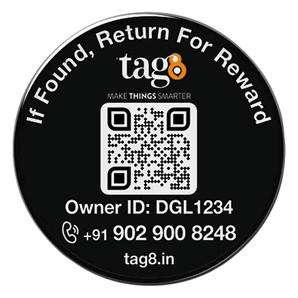 tag8 Digital Phone Recovery Tag (AI Enabled, 800020, Black)_1