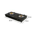 FABER Power Toughened Glass Top 2 Burner Manual Gas Stove (Powder Coated Round Pan Support, Black)_2