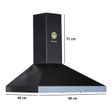 FABER Topaz Smart 3D 60cm 1095m3/hr Ducted Wall Mounted Chimney with Baffle Filter (Black)_2