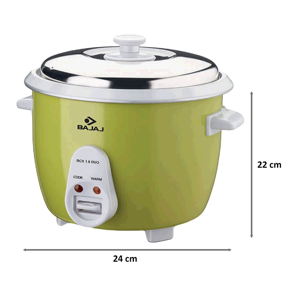 Buy BAJAJ RCX Duo 1.8 Litre Electric Rice Cooker (Lime Green) Online ...