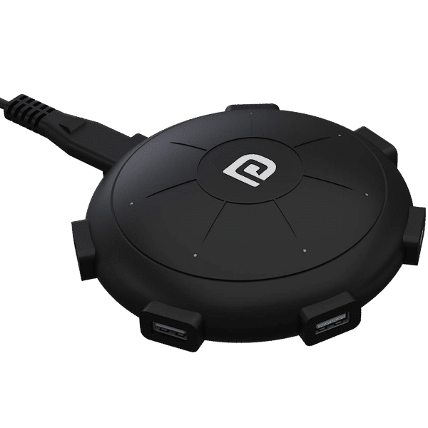 PORTRONICS UFO Pro 60 Watts/12 Amps 6-Port USB Type-A/Type-C Multi-Port Adapter (Fast Charging Capability, POR 1094, Black)_1
