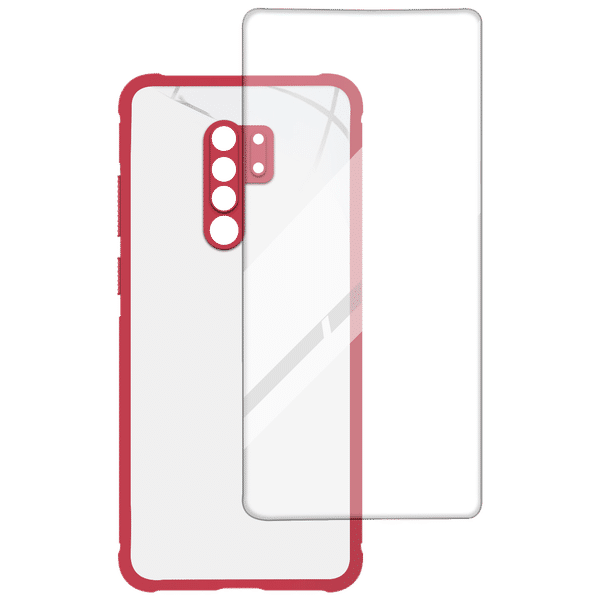 ARROW Hybrid Back Case and Screen Protector Bundle For Redmi 9 Prime (Ultra Transparent Visibility, AR-1020, Red)_1
