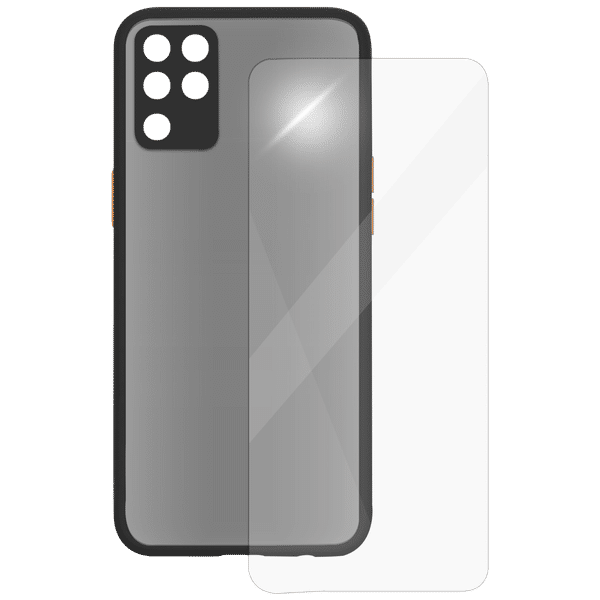 ARROW Camera Duplex Screen Protector & Polycarbonate Back Cover Combo for oppo F19 Pro (Scratch Protection, Black)_1