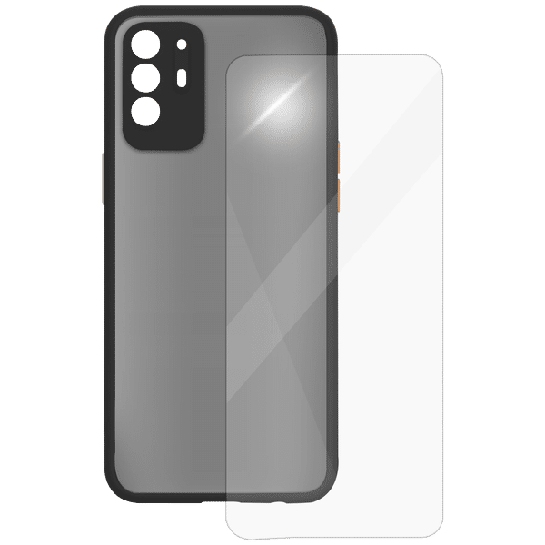 ARROW Camera Duplex Screen Protector & Polycarbonate Back Cover Combo for oppo F19 Pro Plus (Scratch Protection, Black)_1