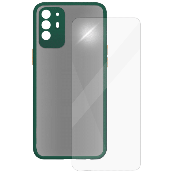 ARROW Camera Duplex Screen Protector & Polycarbonate Back Cover Combo for oppo F19 Pro Plus (Scratch Protection, Dark Green)_1