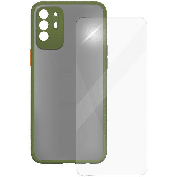ARROW Camera Duplex Screen Protector & Polycarbonate Back Cover Combo for oppo F19 Pro Plus (Scratch Protection, Light Green)_1