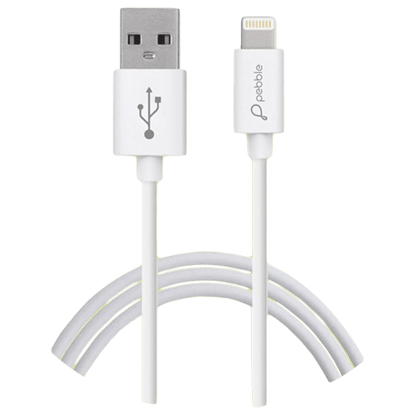 pebble PBCL10 Type A to Lightning 3.2 Feet (1M) Cable (Fast Charging, White)_1