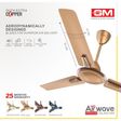 GM Airwave Premium 120 cm Sweep 3 Blade Ceiling Fan (Aerodynamically Designed Blades, CFP480026RGMC, Gold)_4