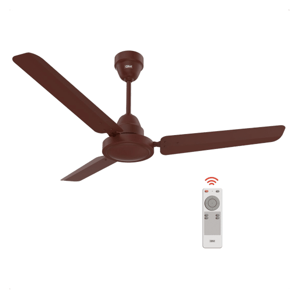 GM Excel 120 cm Sweep 3 Blade Ceiling Fan (Remote Control, CFB480048BRMT, Brown)_1