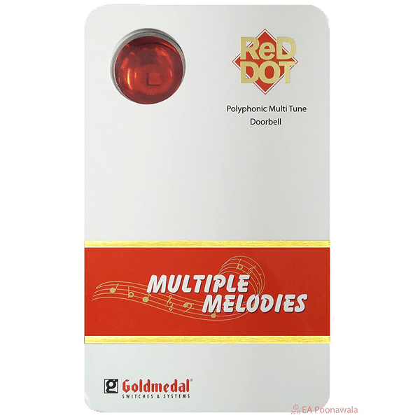 Goldmedal Red Dot Door Bell (Polyphonic Multitune, 204082, White/Red)_1
