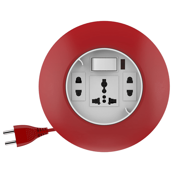 Goldmedal G-Dial 6 Amp 3 Sockets Extension Board (5 Meters, LED Indicator, 205128, White/Red)_1