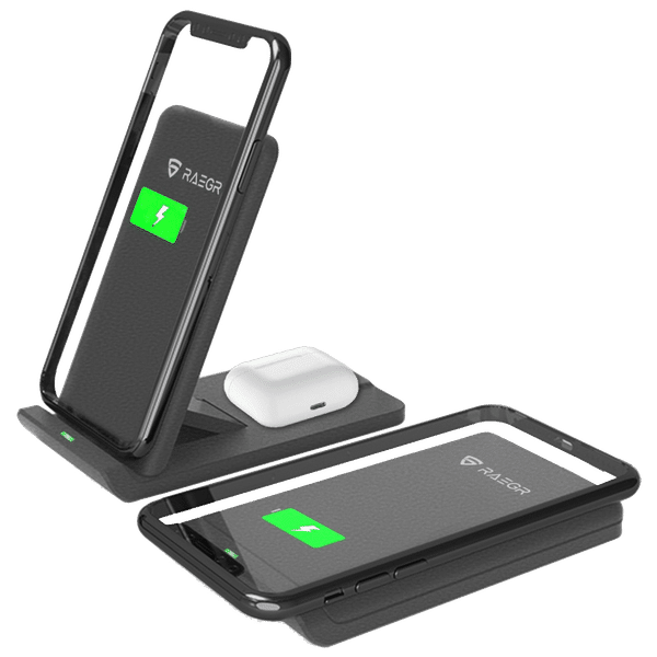 RAEGR Arc 1100 10W Wireless Charger for iOS and Android (Qi Certified, Over Voltage Protection, Sandstone Black)_1