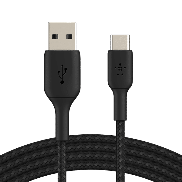 belkin Boost Charge Braided 2 Meter USB 2.0 (Type-C) to USB 2.0 (Type-A) Power/Charging USB Cable (USB-IF Certified, CAB002bt2MBK, Black)_1