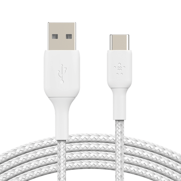 belkin Boost Charge Type C to Type A 3.2 Feet (1M) Cable (Nylon Braided, White)_1