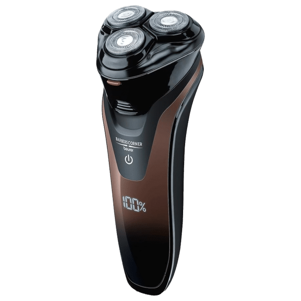 beurer Stainless Steel Blades Cordless Operation Dry Shaver (Integrated Quick-Charge Function, HR 8000, Black)_1