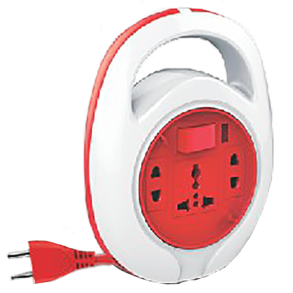 Goldmedal Curve Quord 10 Amp 3 Sockets Extension Board 5 Meters (Minimalistic Elegance, 205118, White/Red)_1