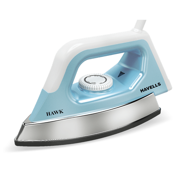 HAVELLS Hawk 1100 Watts Dry Iron (Non Stick Coated Soleplate, GHGDIBZB110, Blue and White)_1