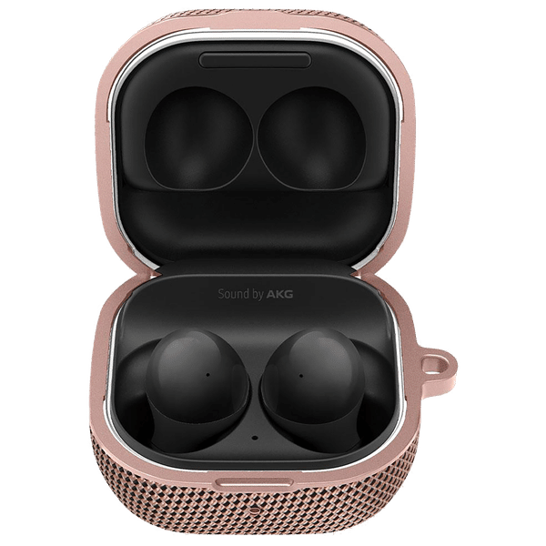spigen Classic Fit TPU and Polycarbonate Back Cover for Galaxy Buds 2, Galaxy Buds Pro and Galaxy Buds Live (Metal Carabiner, Bronze)_1