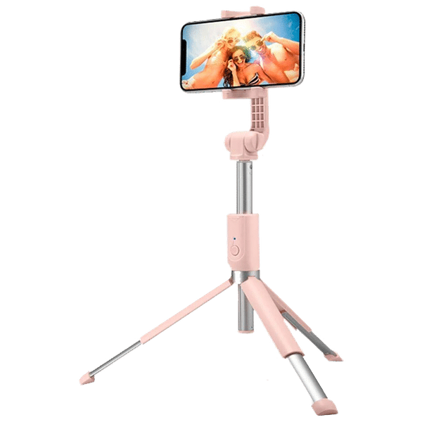 spigen S540W Selfie Stick with Tripod (Bluetooth Wireless Technology, 000SS24611, Peach Pink)_1