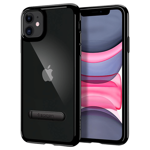 spigen Ultra Hybrid S Hard Polycarbonate & TPU Back Cover for Apple iPhone 11 (Supports Wireless Charging, Jet Black)_1