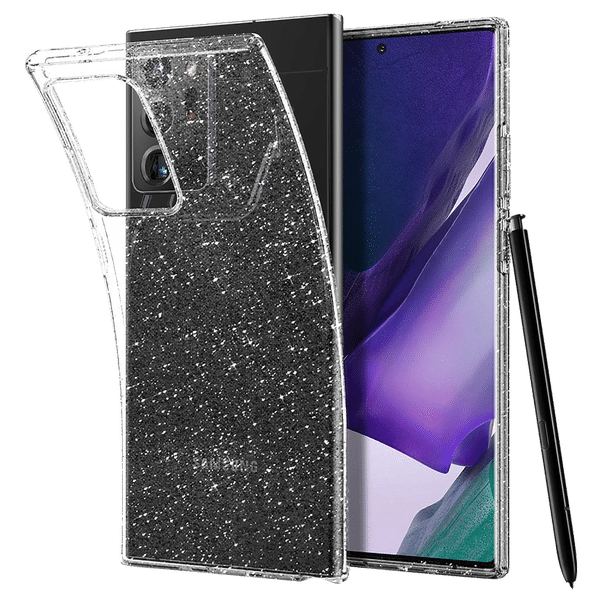 spigen Liquid Crystal Glitter TPU Back Cover for SAMSUNG Galaxy Note 20 Ultra (Wireless Charging Compatible, Crystal Quartz)_1