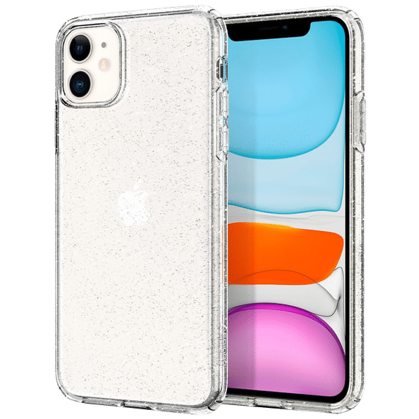 spigen Liquid Crystal Glitter TPU Back Cover for Apple iPhone 11 (Wireless Charging Compatible, Crystal Quartz)_1