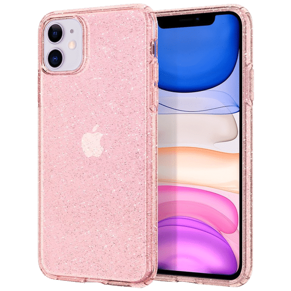 spigen Liquid Crystal Glitter TPU Back Cover for Apple iPhone 11 (Wireless Charging Compatible, Rose Quartz)_1