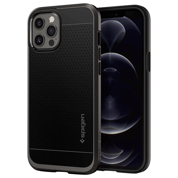 spigen Neo Hybrid TPU & PC Back Case For iPhone 12 Pro Max (Form-Fitted Construction, ACS01627, Gunmetal)_1