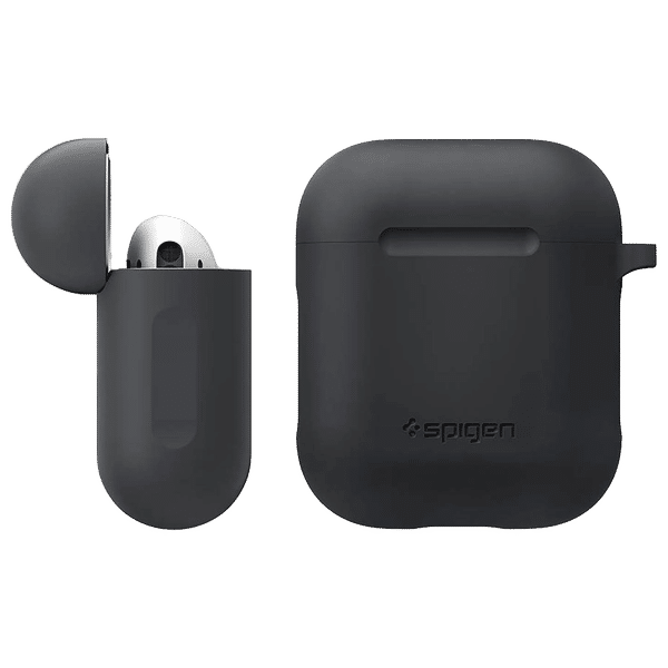 spigen Silicone Fit Full Cover Case (For Airpods 1/Airpods 2, 066CS24811, Charcoal)_1
