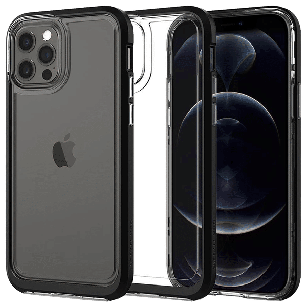 spigen Neo Hybrid Crystal TPU & PC Back Case For iPhone 12/iPhone 12 Pro (Hybrid Structure, ACS01706, Black)_1