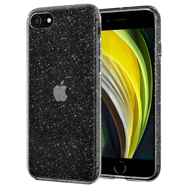 spigen Liquid Crystal Glitter TPU & PC Back Case For iPhone SE (2020)/iPhone 8/iPhone 7 (Raised Edges For Added Protection, 042CS21760, Crystal Quartz)_1