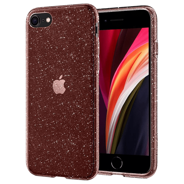 spigen Liquid Crystal Glitter TPU & Polycarbonate Back Cover for Apple iPhone 7, 8, SE (Wireless Charging Compatible, Crystal Quartz)_1
