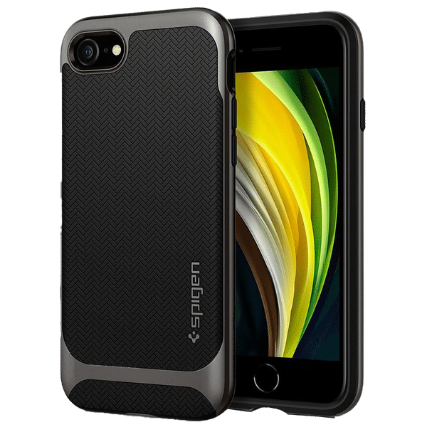 spigen Neo Hybrid Herringbone TPU & PC Back Case For iPhone SE (2020) (Air Cushion Technology, 054CS22197, Gunmetal)_1